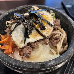 Bibimbap.  One of the best bibimbap I&apos;ve tried.  Even with the LA K-Town ones.