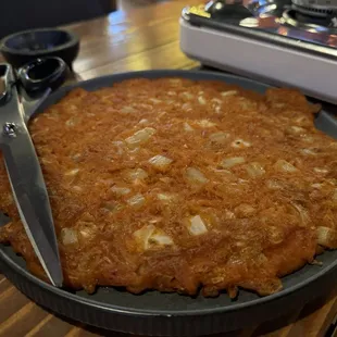 Kimchi pancake!  Delicious!