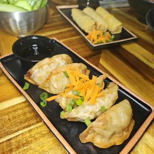 a variety of asian food