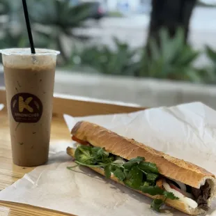 Vietnamese Coffee, Grilled pork Bahn Mi