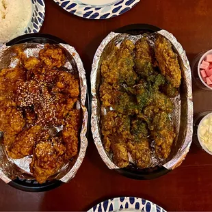 #1 Galbi Half (boneless) + #2 Yaung Nyum Half (wings)