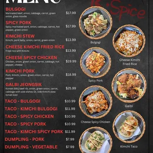 a menu for a restaurant