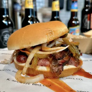 Brisket &amp; Sausage Sandwich!