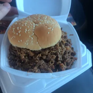 This pulled pork is loaded with meat.