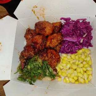 Dakgangjeong (Sweet Korean Fried Chicken) Meal Box