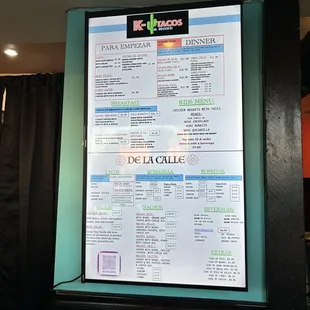 menu