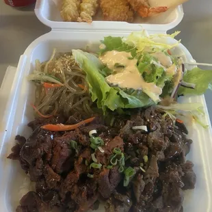 Spicy pork and bulgogi