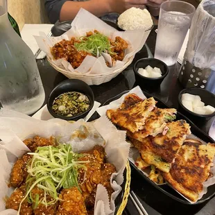Soy garlic and seafood Pajeon