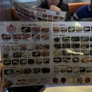 Hot pot menu