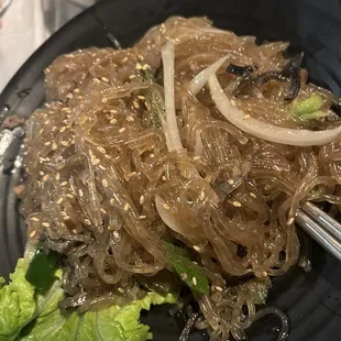Japchae. Most of the flavor was on the beef