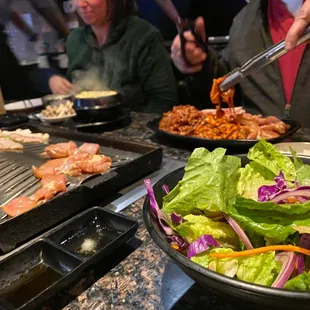 a salad being prepared