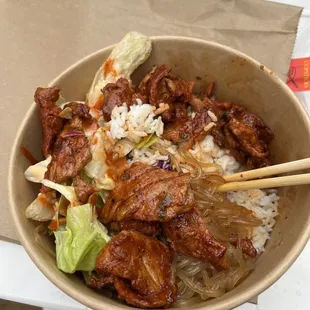 Pork cup-bap