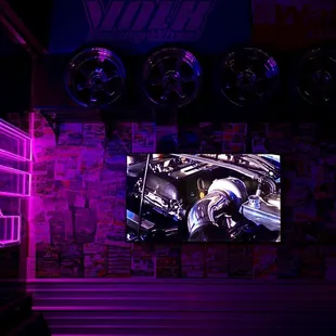 a car on a tv screen
