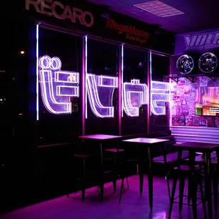 a neon sign