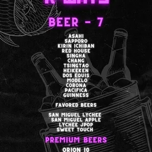 Drink menu