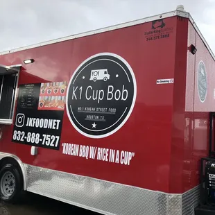 a food truck parked in a parking lot
