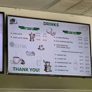 Drink menu