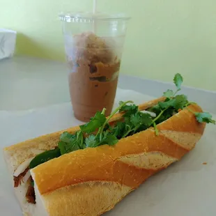 Banh Mi and Iced Latte