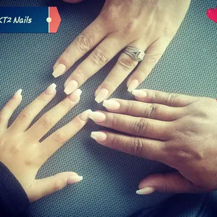 Decided to get matching nails today.  First time we have ever done this. Thanks Jimmy we love them.