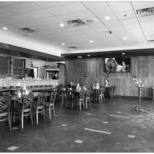 Indoor dine-in. It's spacious, neat and naturally well lit.