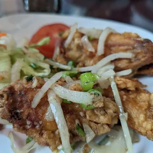 Garlic chicken wings (we ate some first...it came with more!)