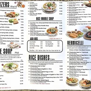 sushi and sashimi, menu