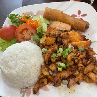 23. Charbroiled Meat, Shrimp Paste and EggRoll with Rice