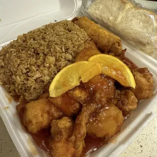 L33. Orange Chicken Combo Dinner Special