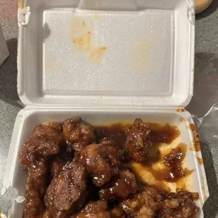 L30. General Tso's Chicken Combo Dinner Special w/ metal shards to rip my anus when I push it out.