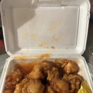 L33. Orange Chicken Combo Dinner Special w/ side of metal