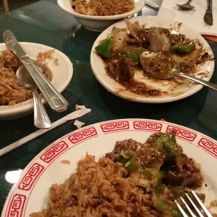 The spread. Sometimes can be hit or miss. Shrimp fried is extra in combos and gives 5 shrimp lol