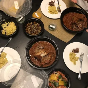 Italian dinner, 2 massive osso bucco.