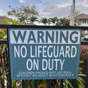 No lifeguard
