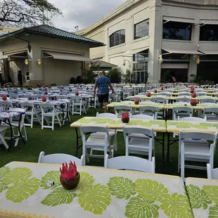 Seating at the luau. Tables are numbered and assigned at check in, which is wonderful!