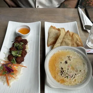 Fried Spicy Pork Ball Crab Rangoon Dip