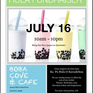 Come have a cold drink while helping us raise money for our 2015 recital.