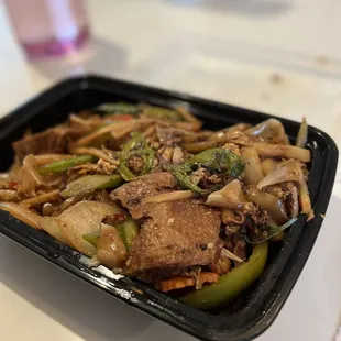 Drunken noodles with mock duck