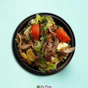 Flat iron cut beef salad