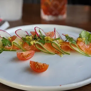 Salmon tiradito