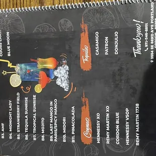 the menu