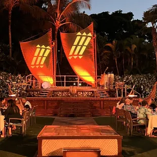 a stage set up for a party