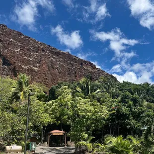 the entrance to the restaurant