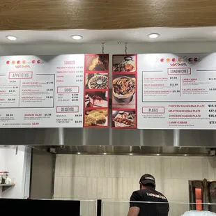 the menu of the restaurant