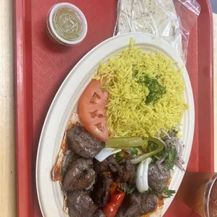 Lamb Kabobs plate