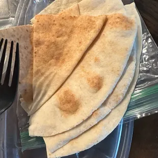 The pita bread that came with the kafta kabab plate