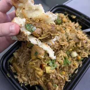 Mix it all together and eat it w their garlic naan