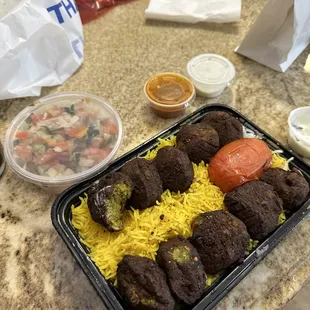 a tray of food on a counter