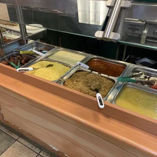 Two different rice and green beans with lamb and lamb in yogurt sauce! Grilled chicken and gyro!!