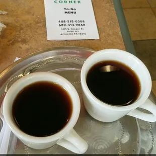 On a cold day, the free hot tea hit the spot