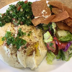 Tabouli, salad fatush and hummus...Very good!